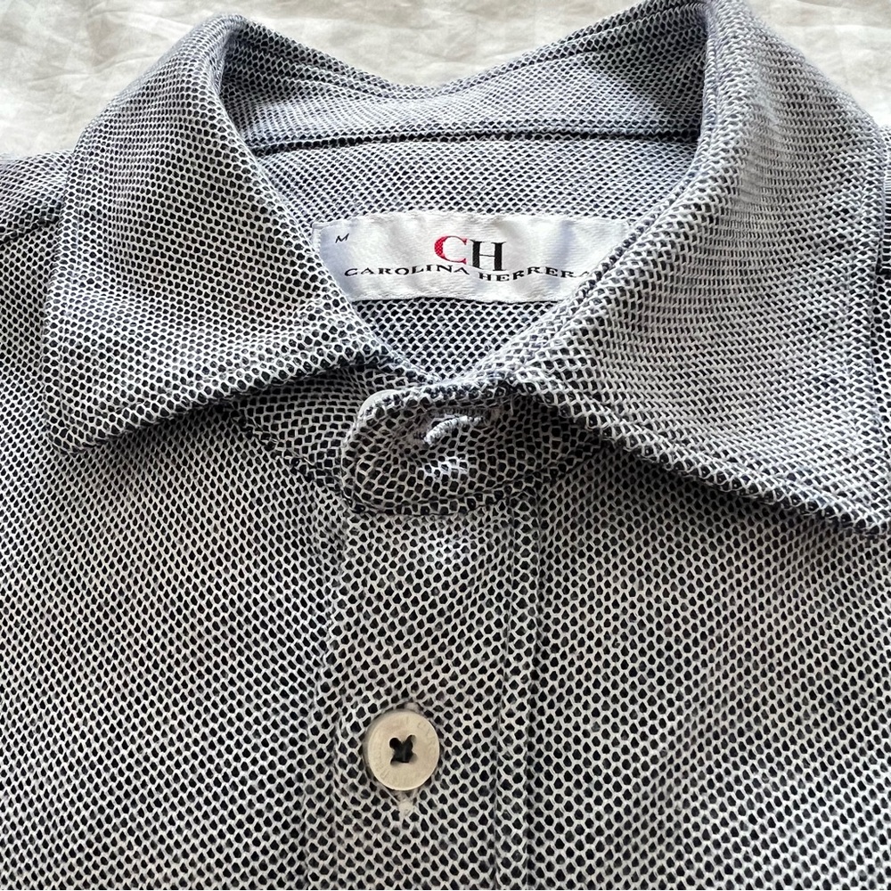 Carolina Herrera Men's Blue/White Button-Down Shirt - Picture 7 of 7